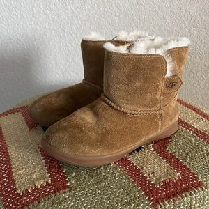 UGG Toddler Girls Keelan Brow Suede Fur Lined Booties Sz:12